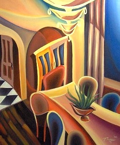 The Balcony - Peter Thaddeus - Art From The Gold Coast